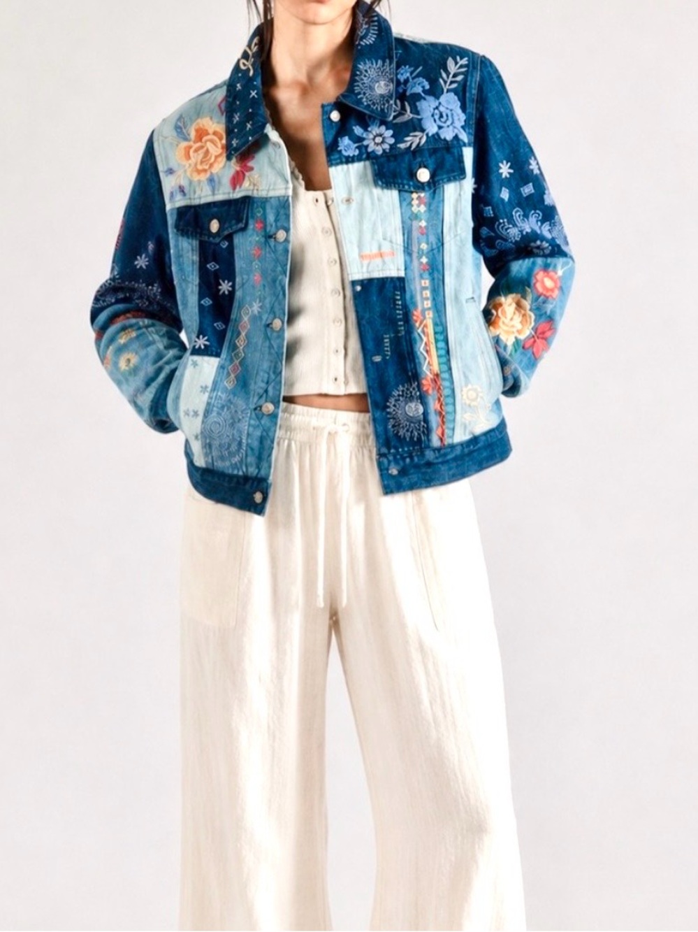 Johnny Was TARYN PATCHWORK DENIM JACKET